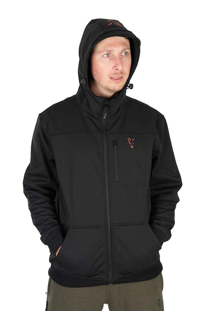 Fox Collection soft shell jacket blacl orange