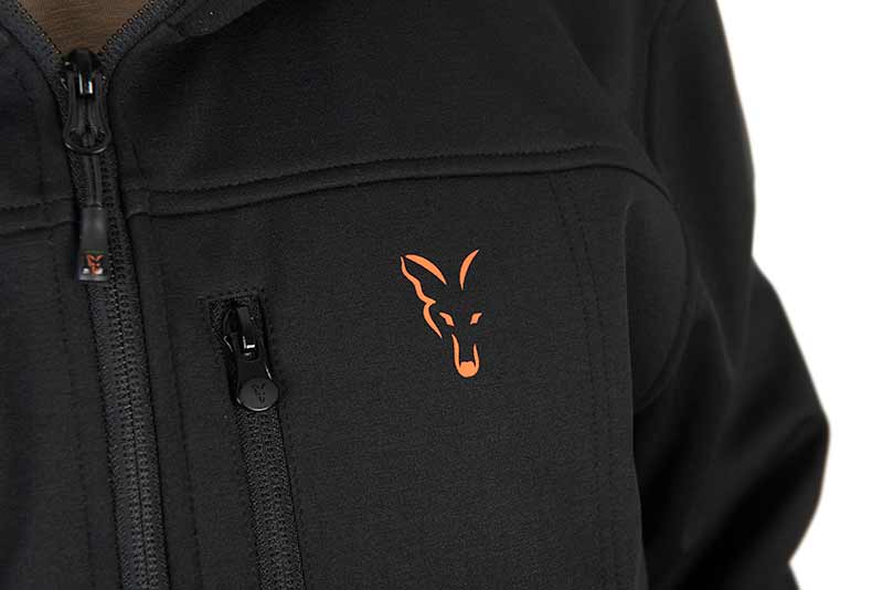 Fox Collection soft shell jacket blacl orange