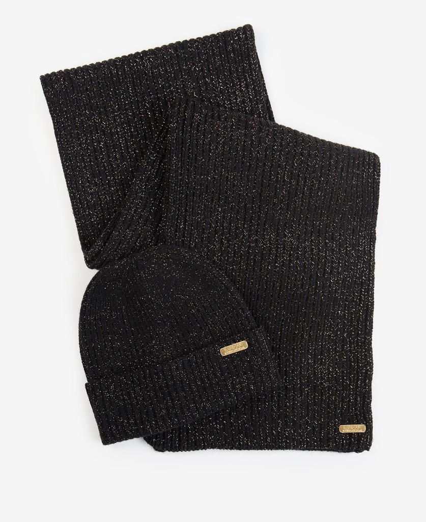 Barbour Echarpe + bonnet estoril black