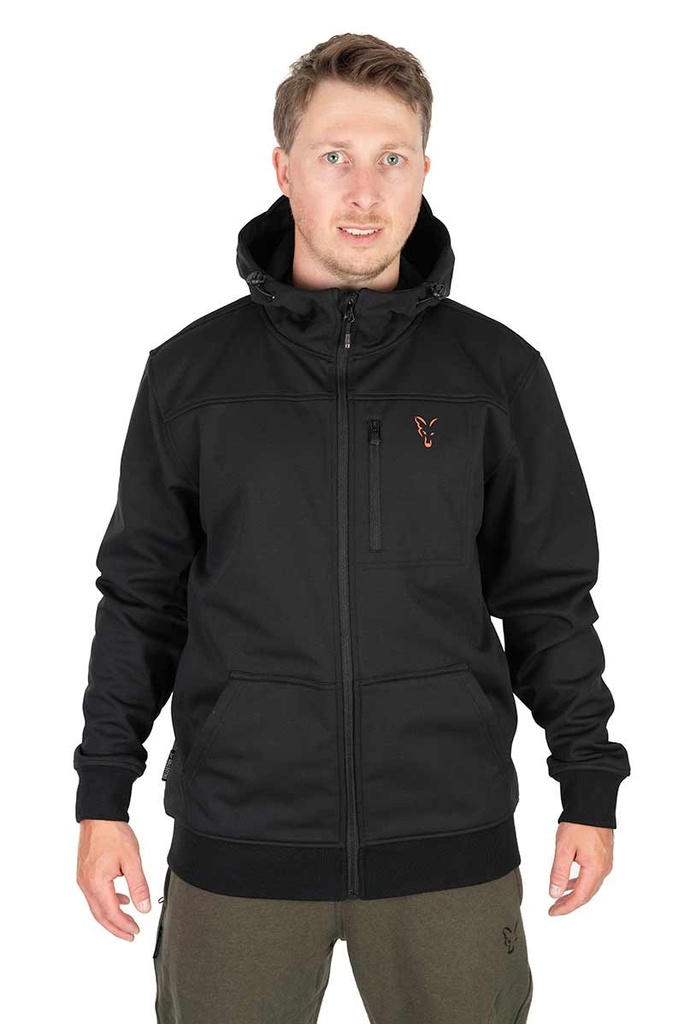 Fox Collection soft shell jacket blacl orange