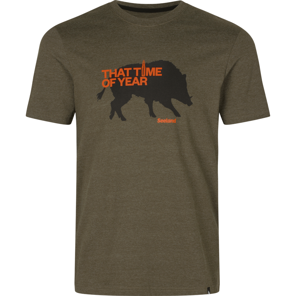 Seeland T-shirt That time pine green melange