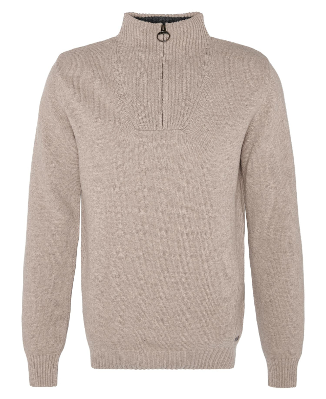 Barbour Nelson essential half zip jumper stone