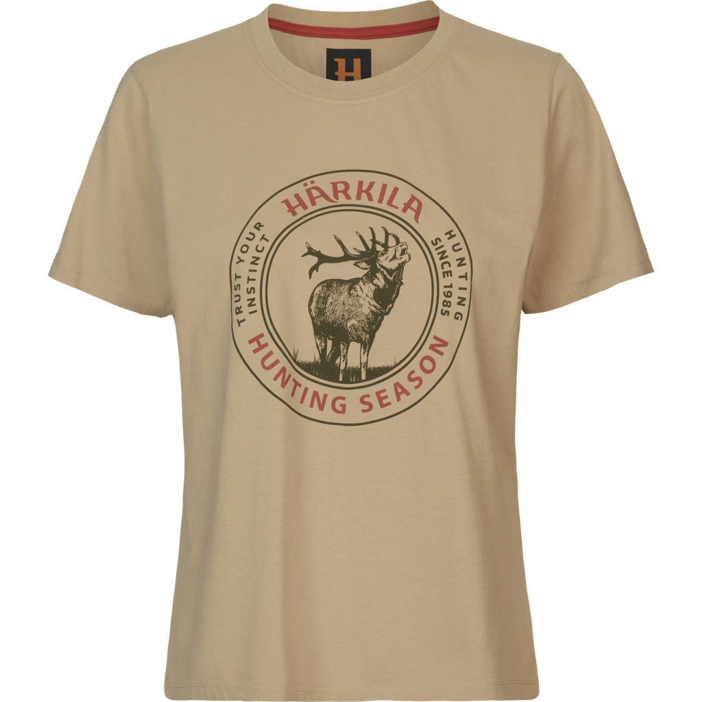 Harkila T-shirt stag badge sand