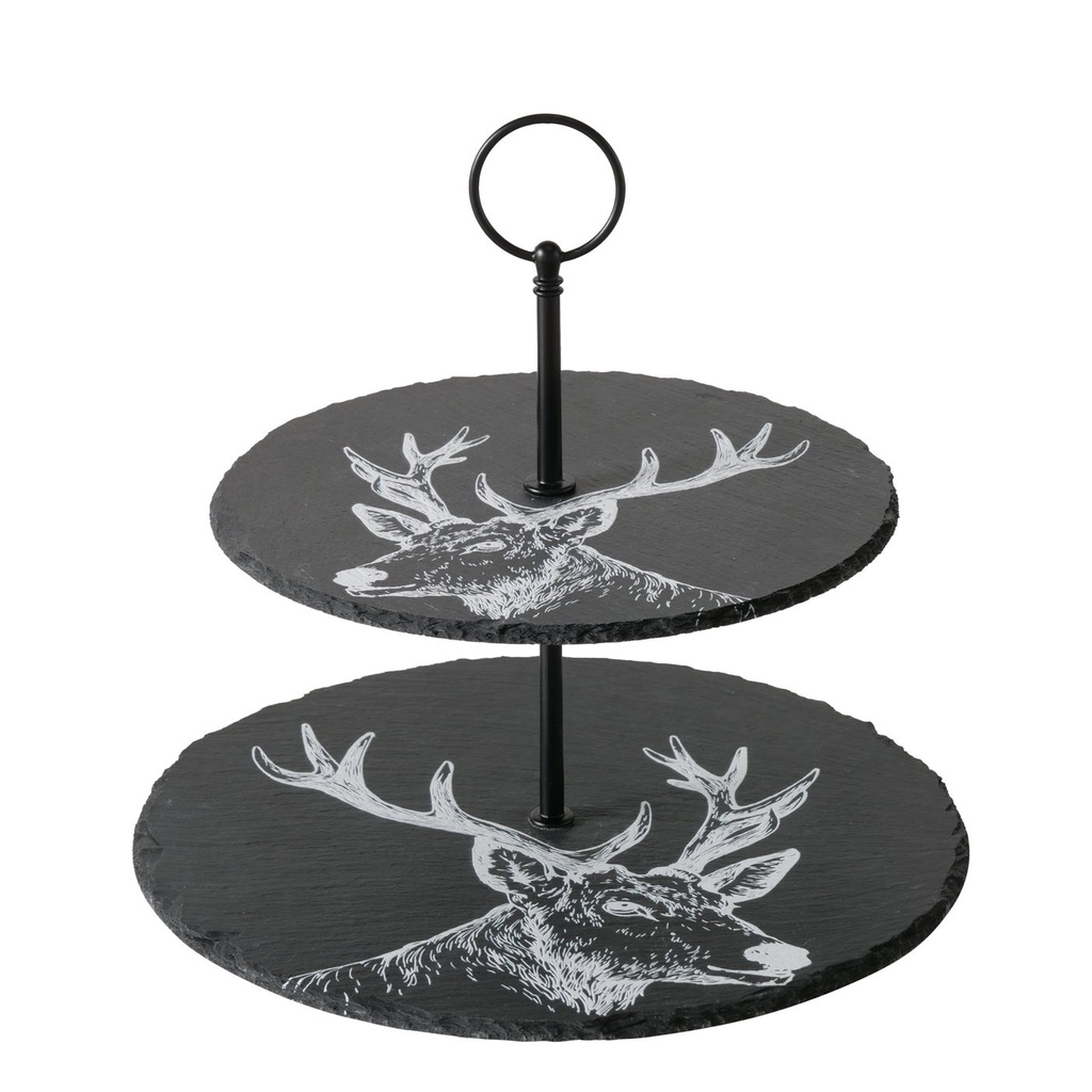 Présentoir 2 étages ardoise