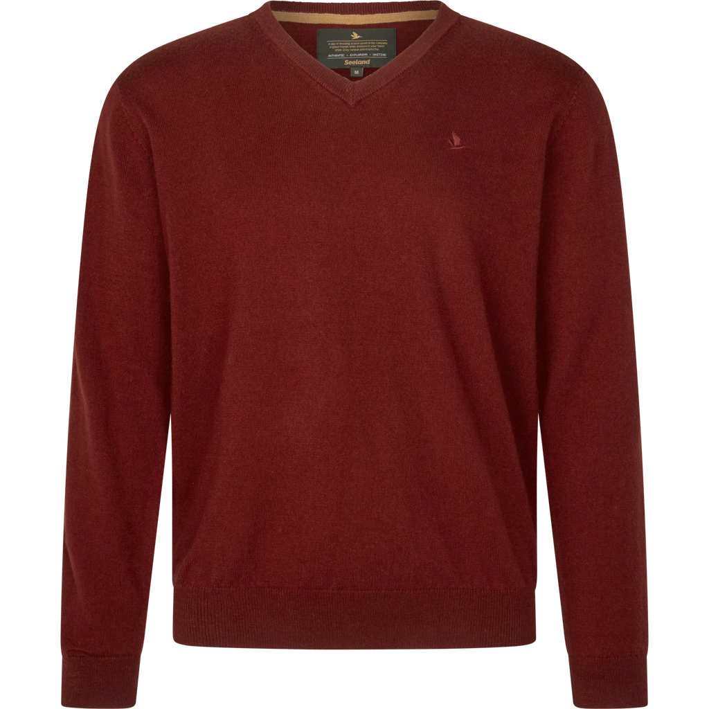 Seeland Pull col V pine merlot