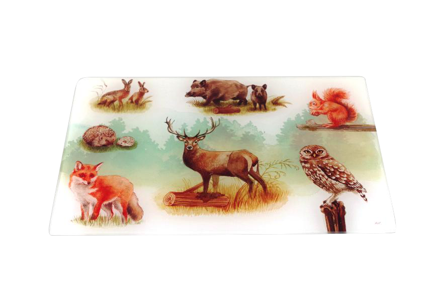Planche à découper multi animaux verre