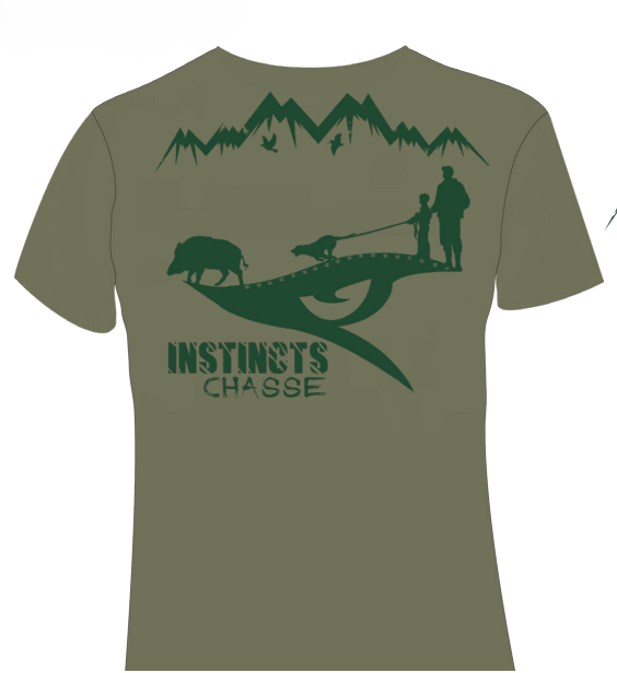 Instincts Chasse T-Shirt sanglier Olive