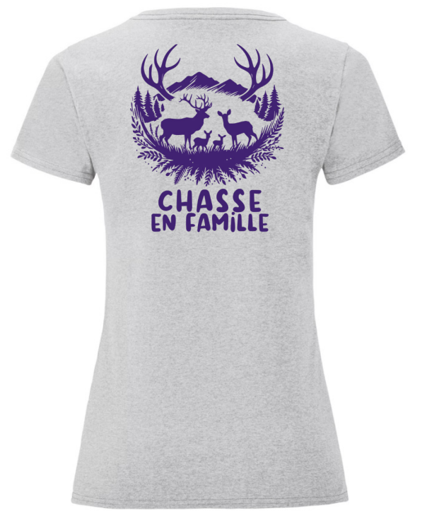 Instincts Chasse T-shirt "Chasse en Famille" Gris clair