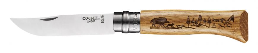 Opinel n°8 animalia chêne