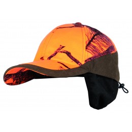 Somlys Casquette chaude thermo hunt camou orange 3DX