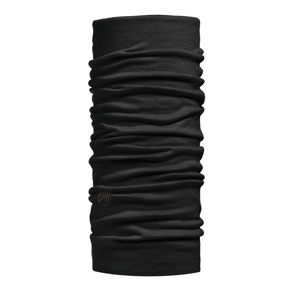 Buff Tour de cou light merino wool solid black