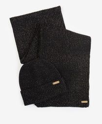 [7139560] Barbour Echarpe + bonnet estoril black