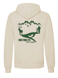 INSTINCTS Chasse Sweat natural scène cerf verte