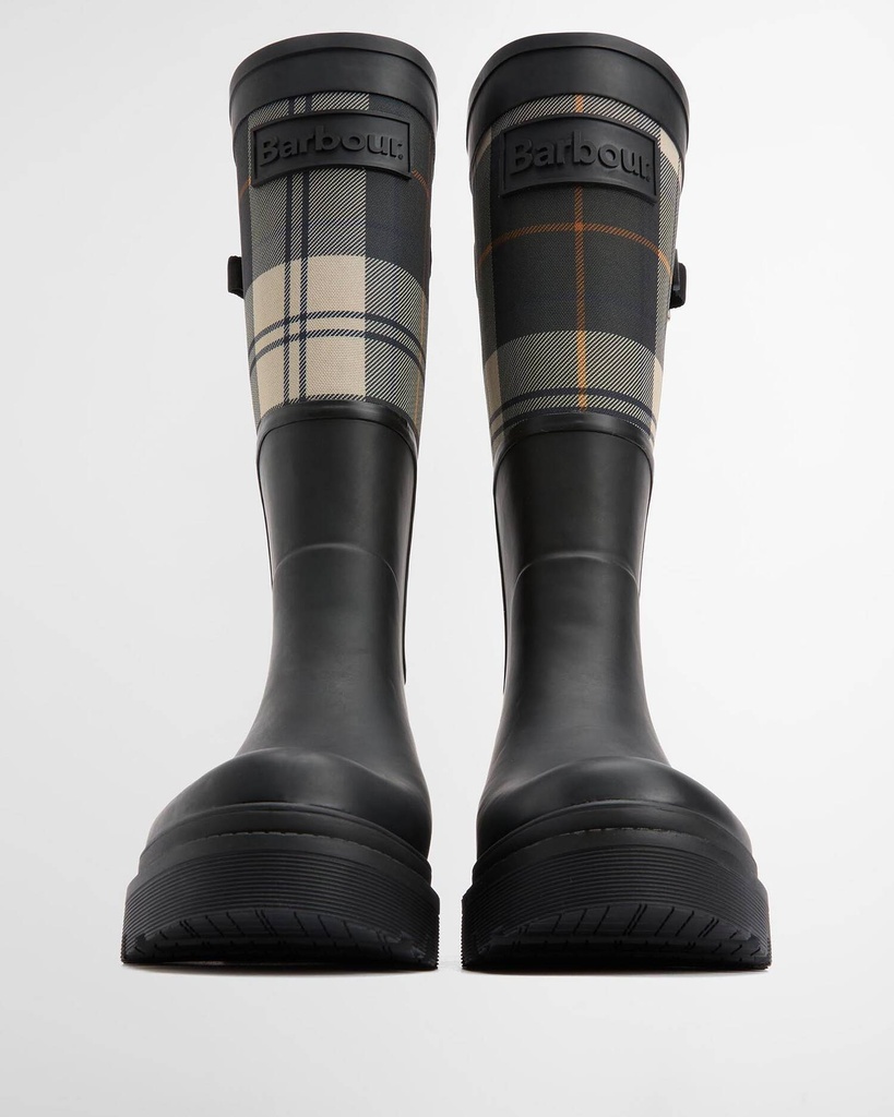 Barbour Dena tall welly black ancient tartan