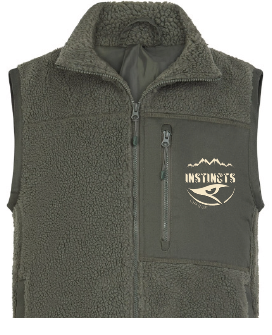 INSTINCTS Chasse Gilet Sherpa kaki