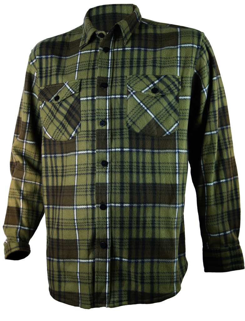 Chemise polaire carreaux verte