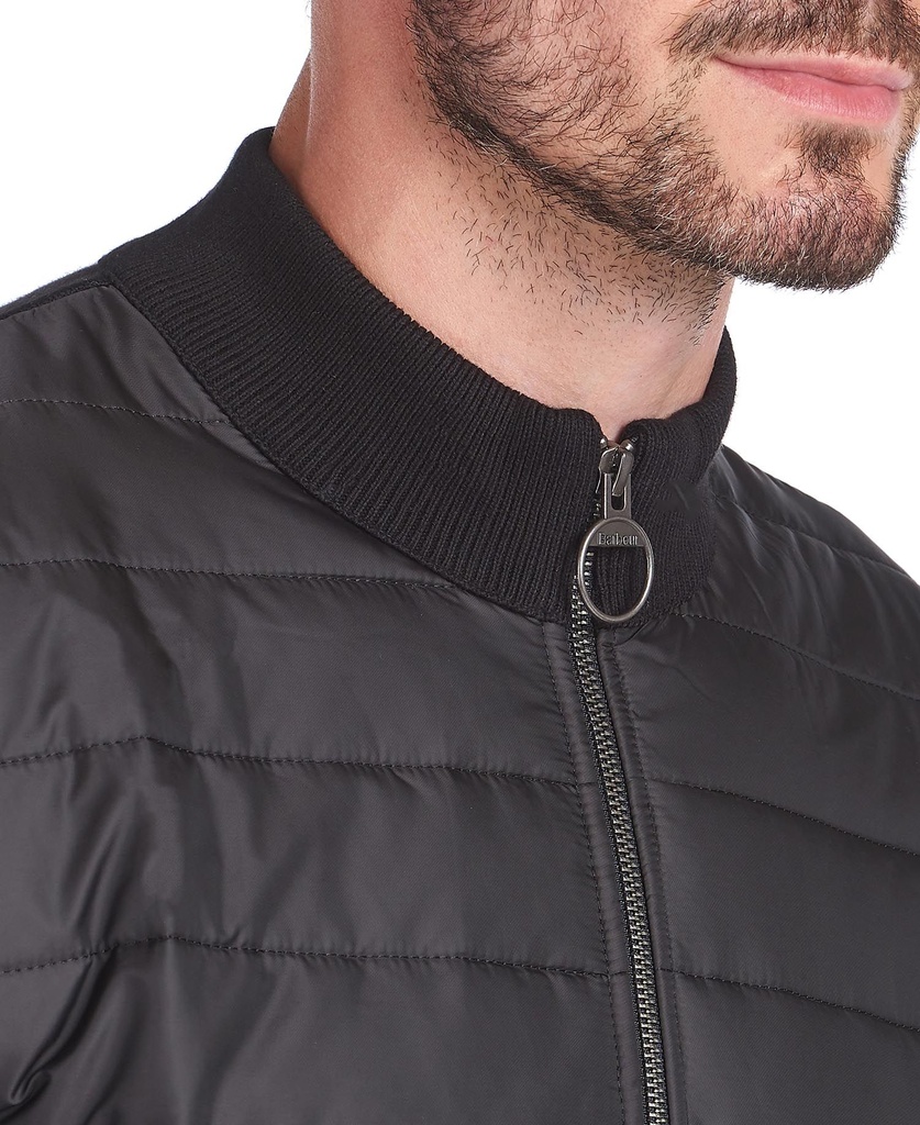 Barbour Essential carn baffle zip thru black