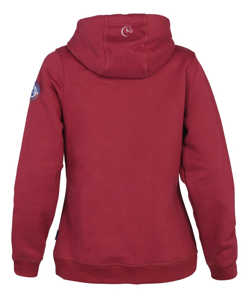 Sweatshirt à capuche col zippe Alexandra bordeaux