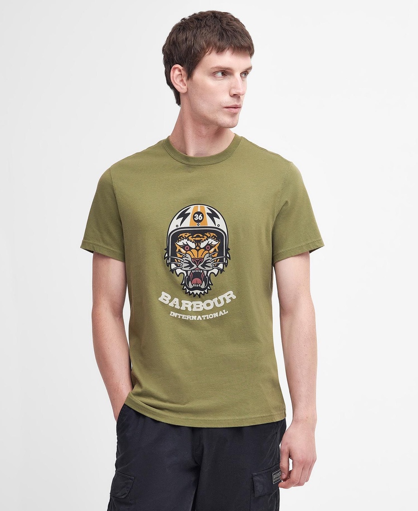 Barbour T-shirt international socket olive branch