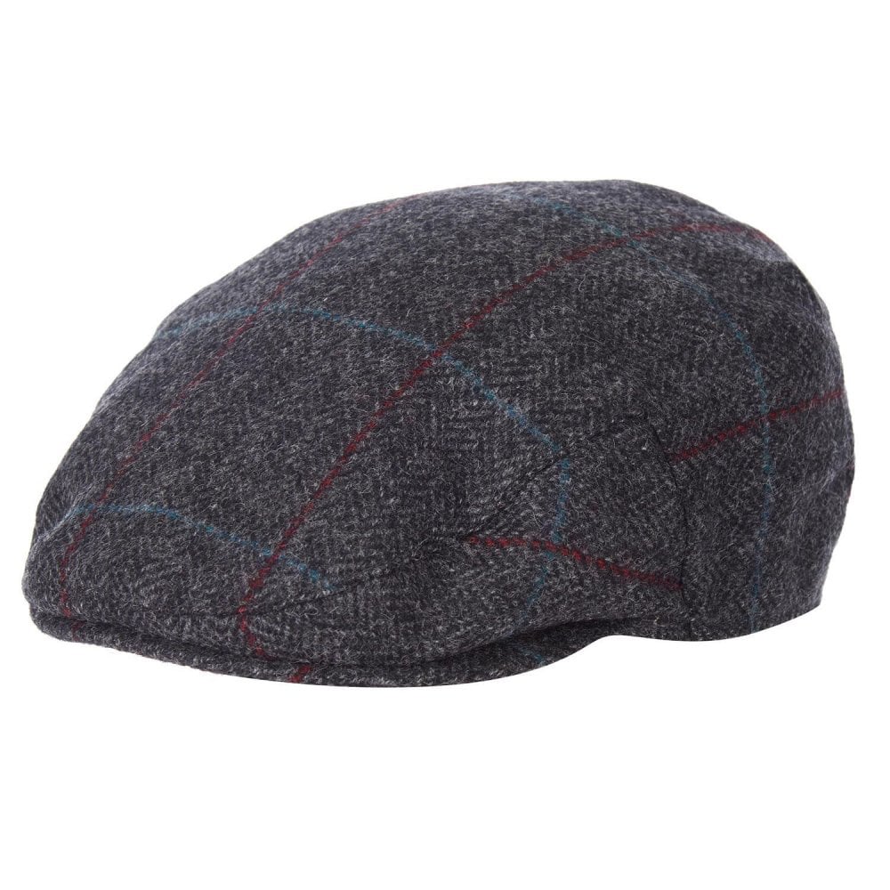 Barbour Casquette Crieff flat charcoal red blue