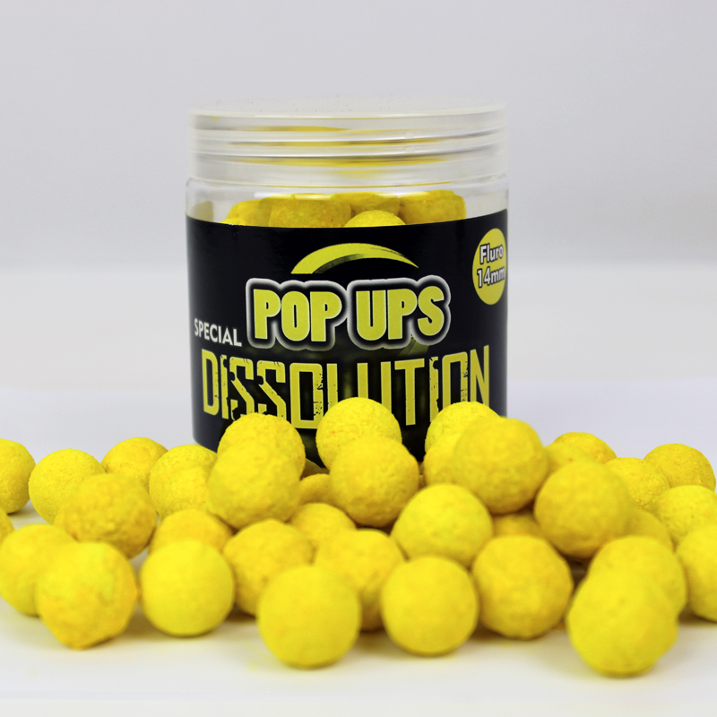 Pro Elite Baits Fluor pop ups dissolution MB2 yellow