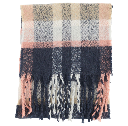 Barbour Echarpe Rawson check navy pink rust