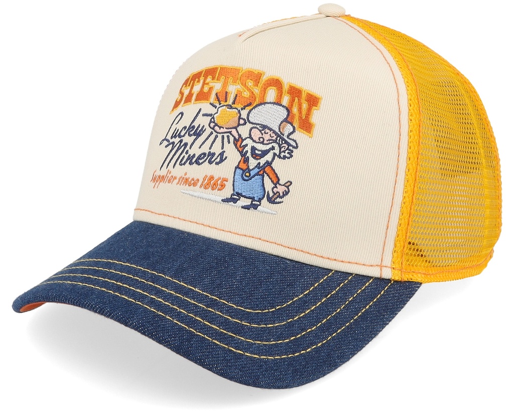 Stetson Trucker cap lucky miners denim blue offwhite