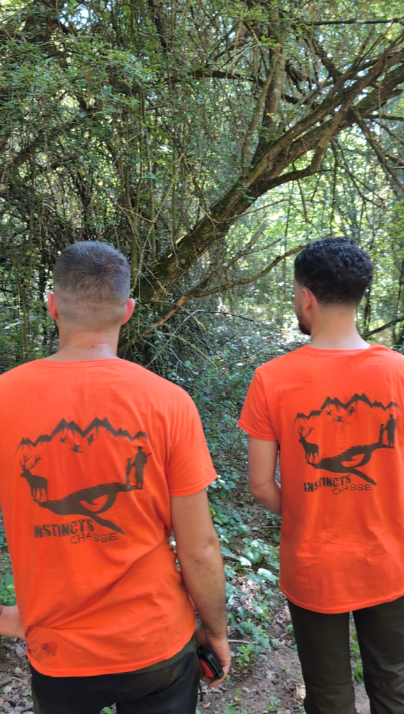[4909370/S] INSTINCTS Chasse T-shirt orange Cerf (S)