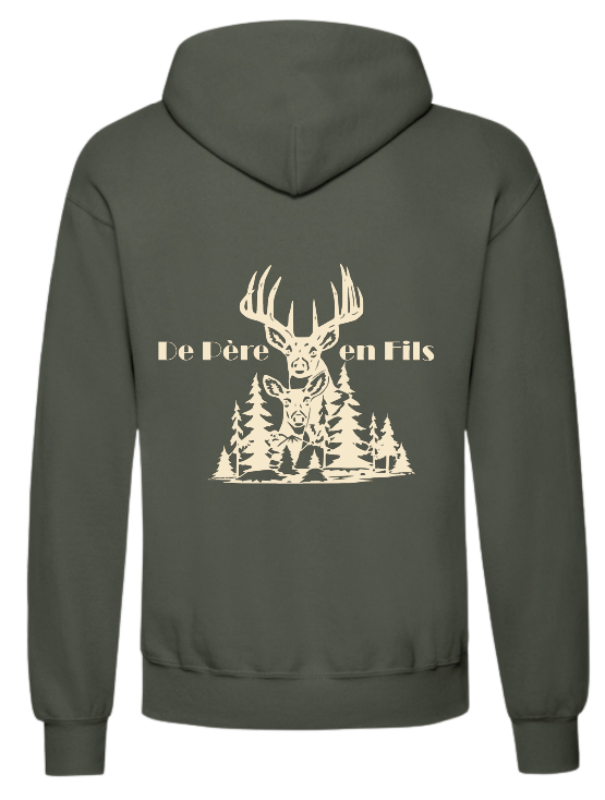 INSTINCTS Chasse Sweat Vert Père en Fils