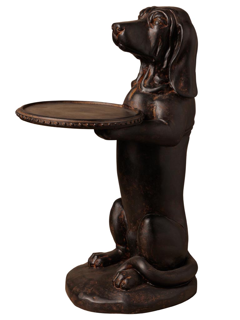 Statuette chien et plateau