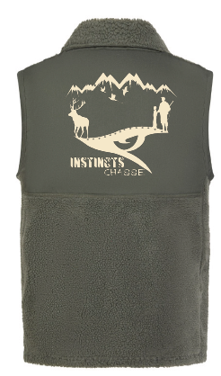 INSTINCTS Chasse Gilet Sherpa kaki