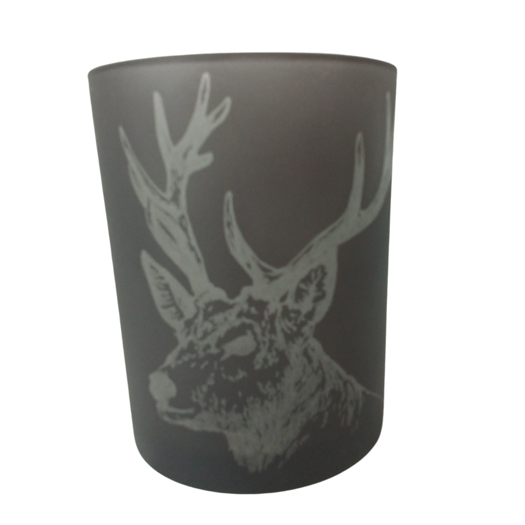 Photophore tete de cerfs gris fonce