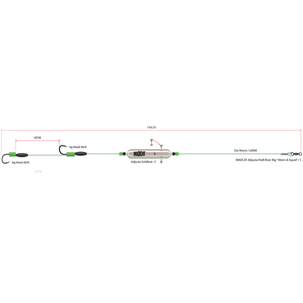 [5342303/20] Madcat Adjusta profi river rigs Worm & Squid (S)