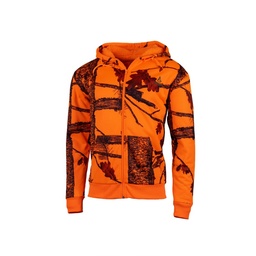 Somlys Sweat capuche zippée camo orange Fire enfant