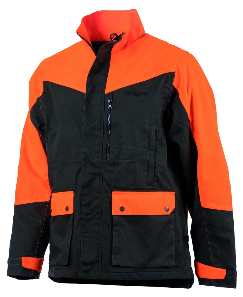 Veste Maquisard Treeland Orange Camouflage - Veste Chasse Imperméable Renforcée Pour Enfants - Polyester Coton