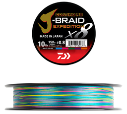 Daiwa Tresse J-braid expedition X8 multicolore 150m