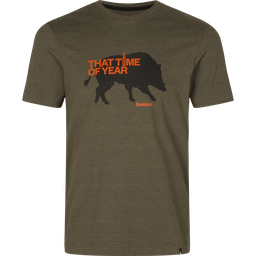 Seeland T-shirt That time pine green melange