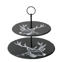 [22777159] Présentoir 2 étages ardoise