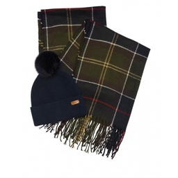 [7139575] Barbour Echarpe + bonnet dover tartan