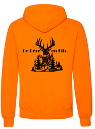 INSTINCTS Chasse Sweat orange Père en Fils