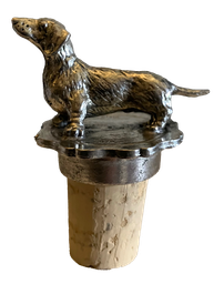 [22777179] Bouchon teckel tête haute étain