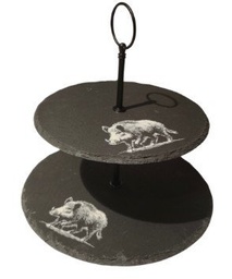 [22777205] Présentoir 2 étages ardoise sanglier