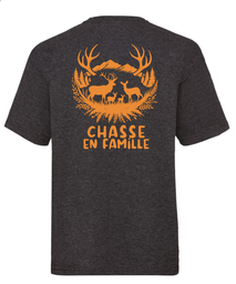 Instincts Chasse T-shirt "Chasse en Famille" heather grey  Enfant